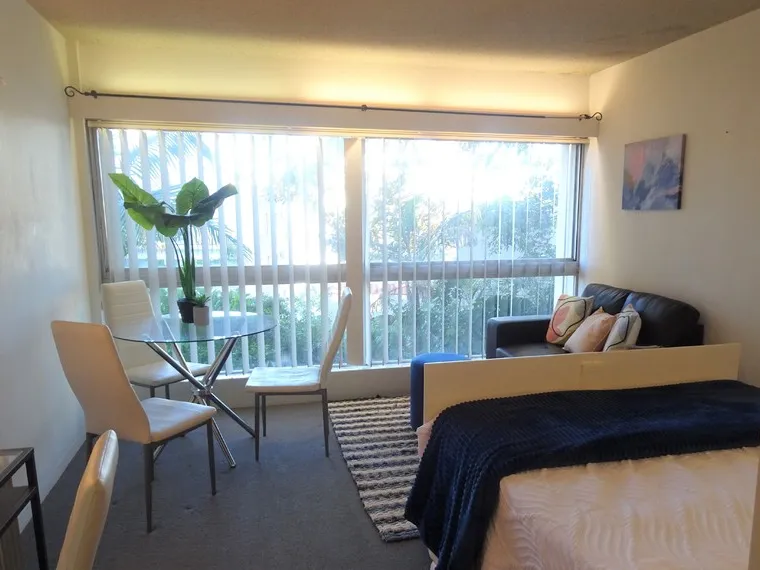 Modern Furnished Studio - living room by day and bedroom by night