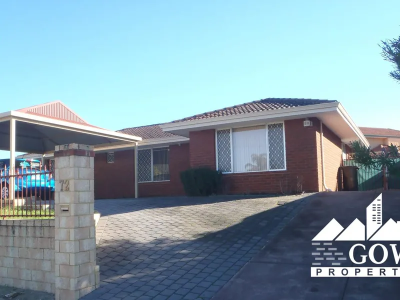 3 x 2 Family home with large yard