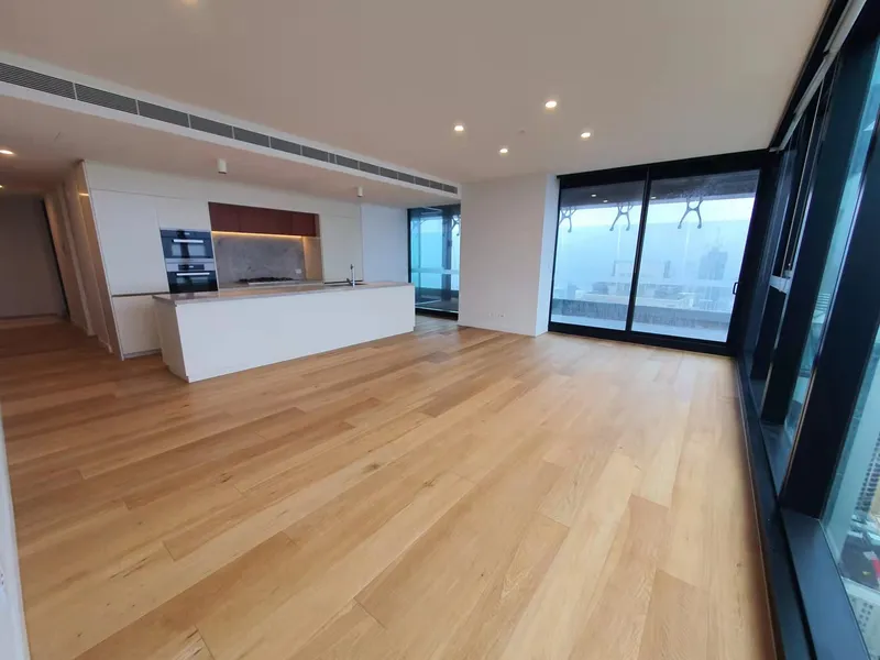 Spacious 3 living Bedroom and study room with nice pattern herringbone engineered timer floor and big size of living room.