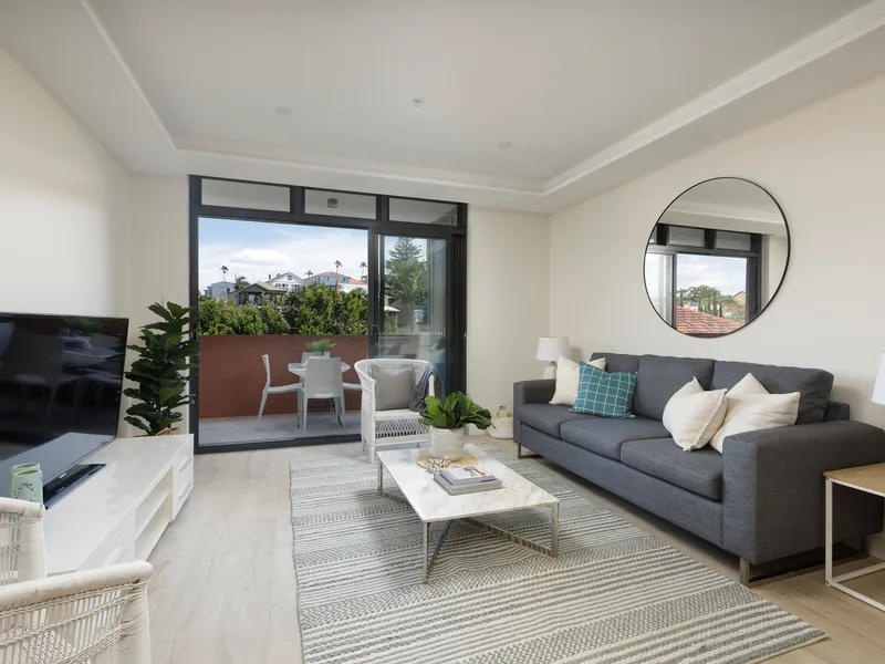 Brand new luxury top floor north facing apartment in boutique development, known as Alkira, with security parking and storage.