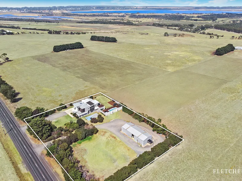 EXPRESSIONS OF INTEREST - Ultimate luxury on two acres with coastal views, and large shed/ office to utilise or lease out.