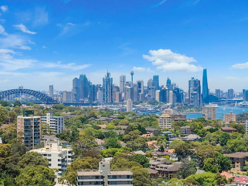 Panoramic View from Ocean to Sydney's Iconic Harbour Bridge