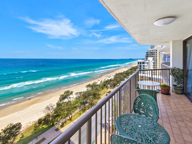 Beachfront, North East corner on the front of the building in Imperial Surf