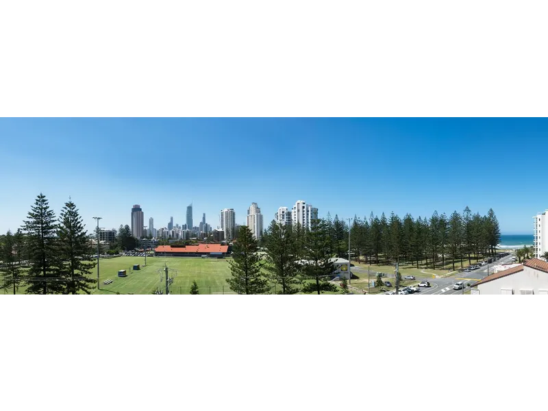 North facing park view 2 bed home with large second living area.  