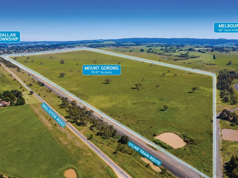 MOUNT GORONG | 95.87* HECTARES ADJOINING BALLAN – FIRST TIME OFFERED TO THE MARKET IN OVER 100 YEARS