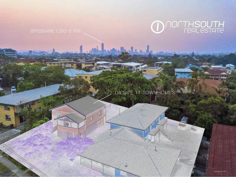 Approved Townhome Development Site with potential City Views (watch 1 min video), only 6 km from Brisbane CBD with $71.5k P.A. Holding Income!