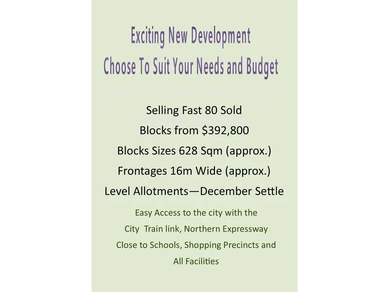 Great Location - Level Blocks, Selling Fast