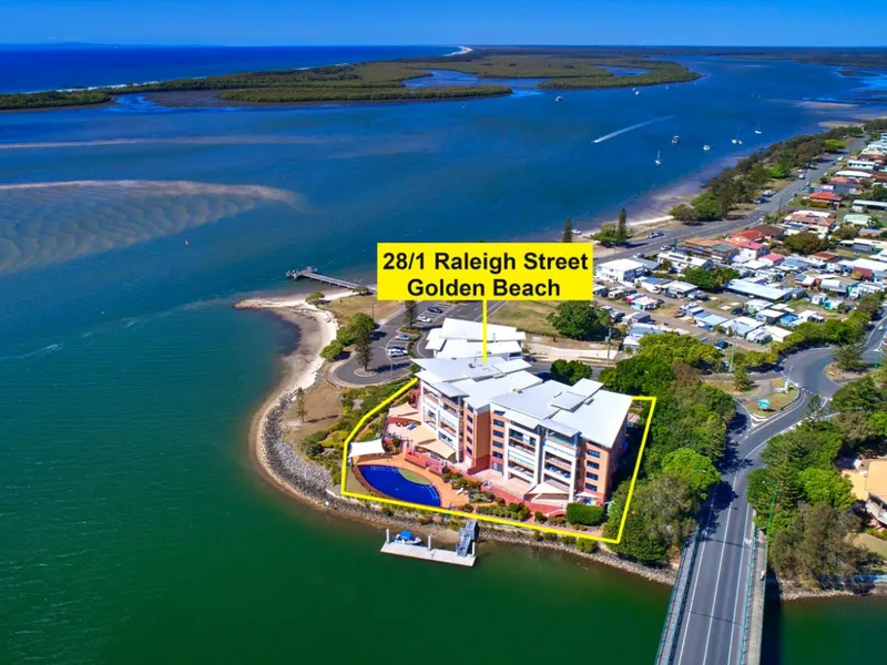 Ultimate Golden Beach Waterfront Living. Open plan living with 3 bedroom 2 bathroom, northerly aspect, Caloundra lights and endless Ocean views.