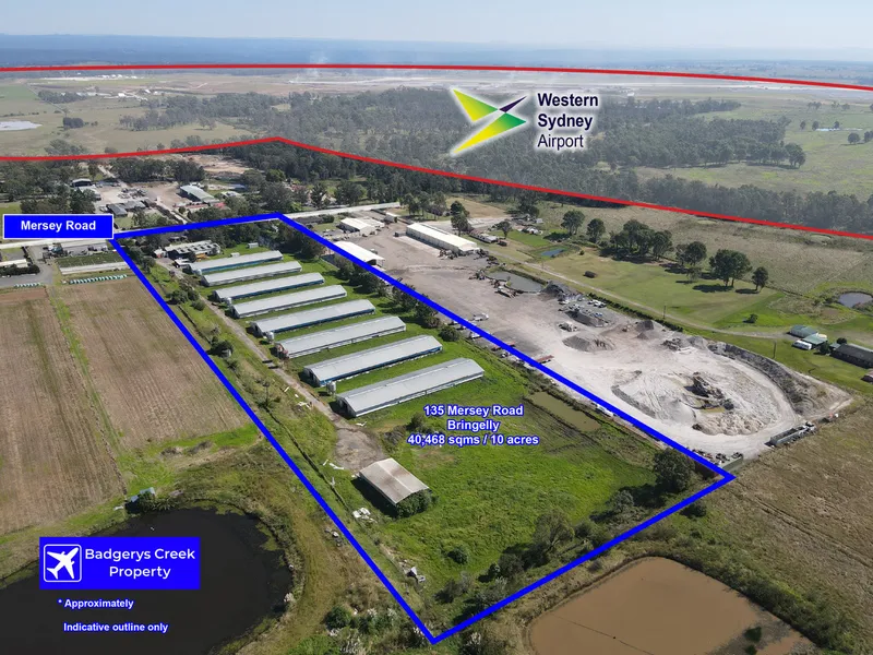 Industrial / Commercial Land Near Western Sydney Airport - 40,468 sqms / 10 Acres - Zoned 