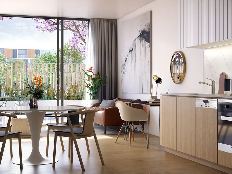 Brand New 1 Bed + Study Elevated on Level 2 in Park Sydney Erskineville