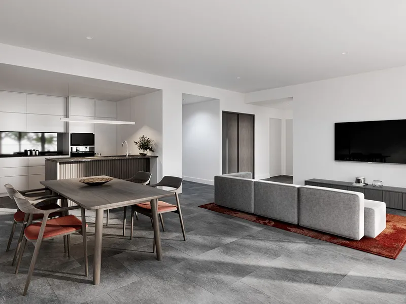 South-west facing two bedroom apartment on the 1st floor.