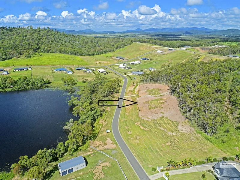 Lake at front, Bush at rear.