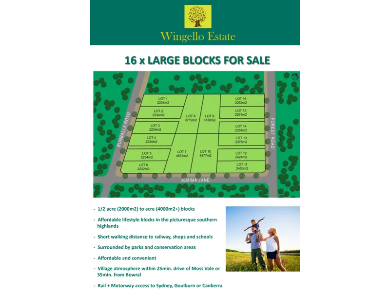 WINGELLO ESTATE WILL BE REGISTERED SOON