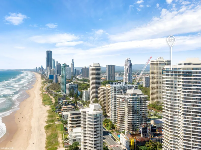 The epitome of beachside living. 270 degree views. A Rare opportunity for an exclusive Main Beach Penthouse.