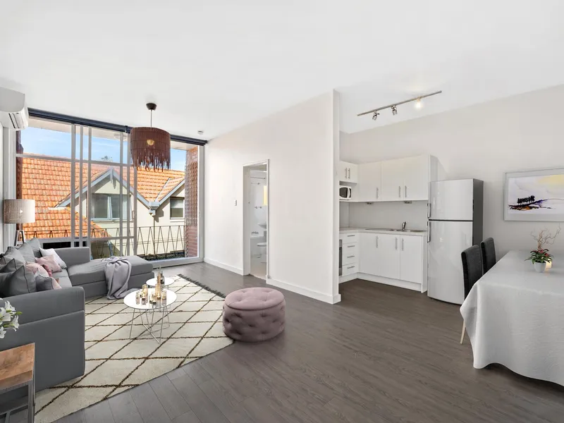 Stylish studio with undercover parking