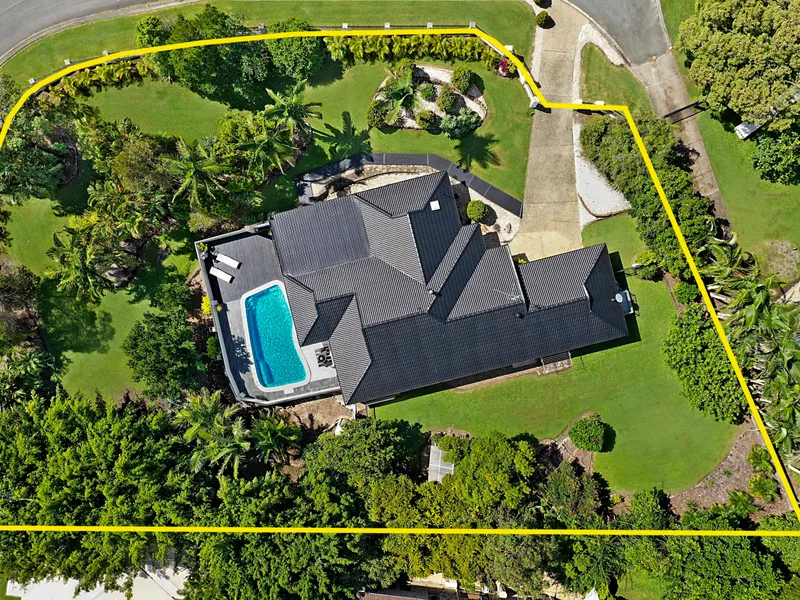 Elegant Urban Acreage with Resort-Inspired Poolside Lifestyle with room for a Shed