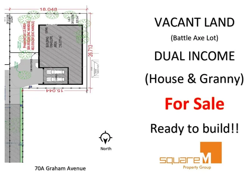 Vacant land - Dual Income potential (House & Granny)