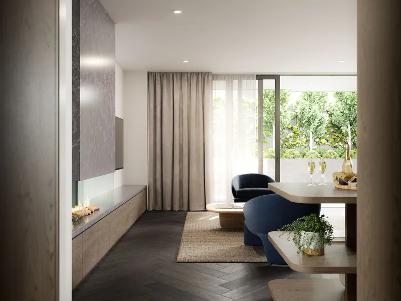 CLEAN-LINED AND SOPHISTICATED WITH A TOUCH OF GLAM - 2 bed plus study