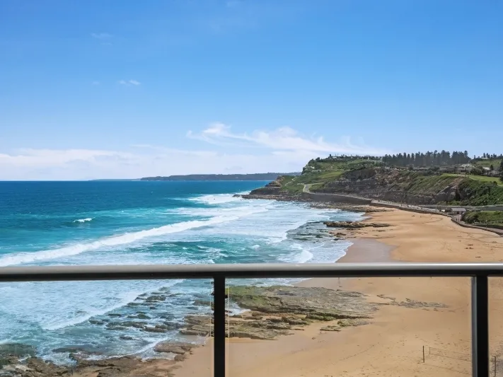 Freshly painted throughout, split-level design, air-conditioned apartment opposite Newcastle Beach, enjoying WOW views.