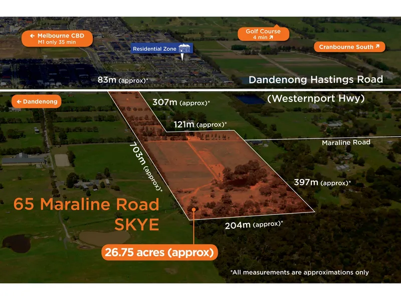 Purchase 26..44 acres Abutting residential Zone - Prestige Large vacant Acreage with Westernport Hwy frontage 