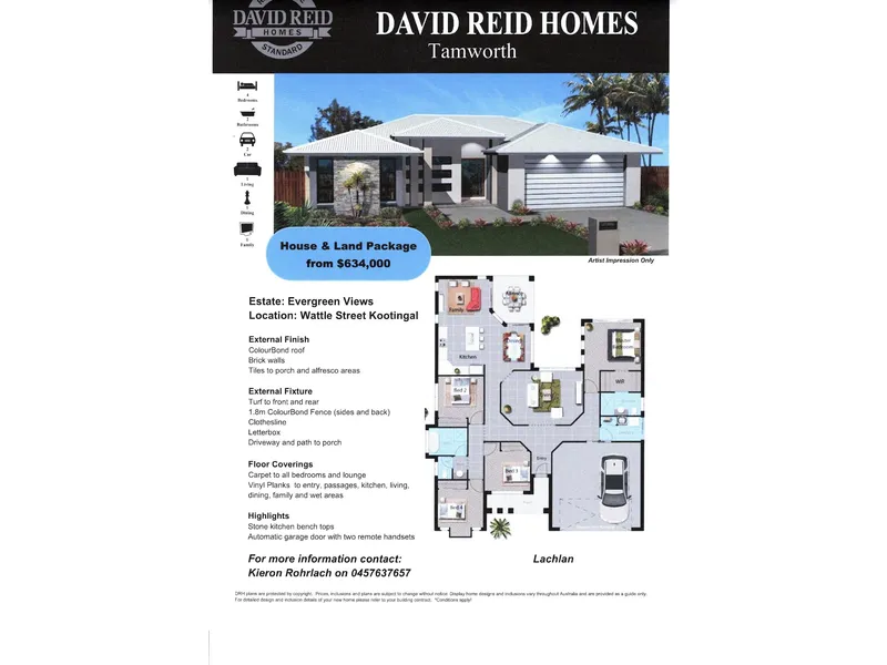 Brand New House and Land Package from $638,000 Lot 202 Evergreen Views Estate Kootingal Tamworth