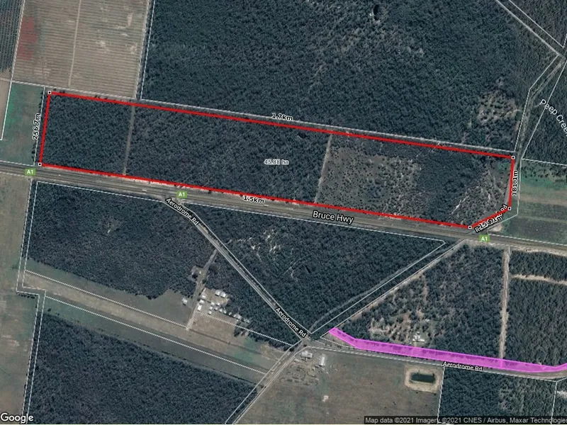 Massive 113 Acres of land, with 1.5 Kms of Bruce Highway Frontage