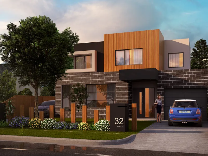 Luxury townhouses one street back from the beach.