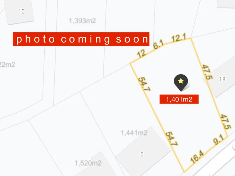 Rare large block of 1,401m2 to build your dream's house!