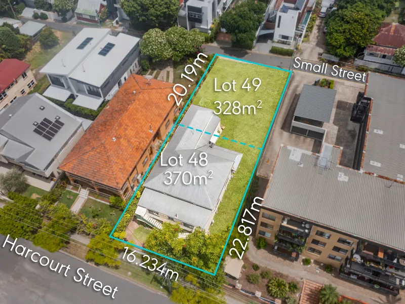 Rare 718sqm DA approved development opportunity, with two street access, in the heart of Teneriffe