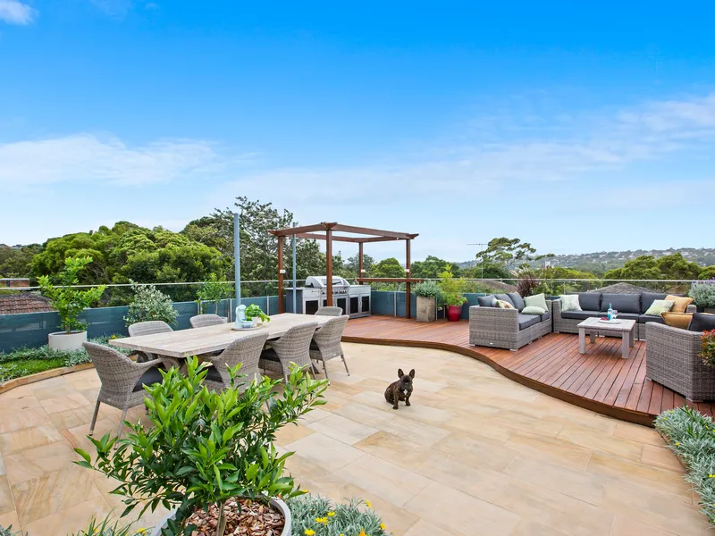 North-facing apartment with enormous rooftop terrace