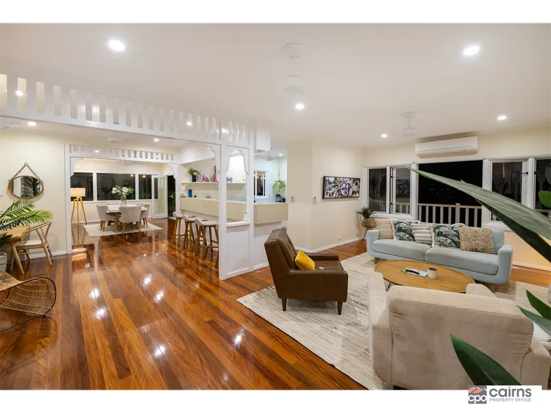 OPEN SAT 1-1.45... SWEEPING VIEWS. SUPERB MODERN QUEENSLANDER SEP. GUEST WING. OPEN PLAN PRIVATE TROPICAL LIVING. POOL AND DECKS SPEAKEASY.