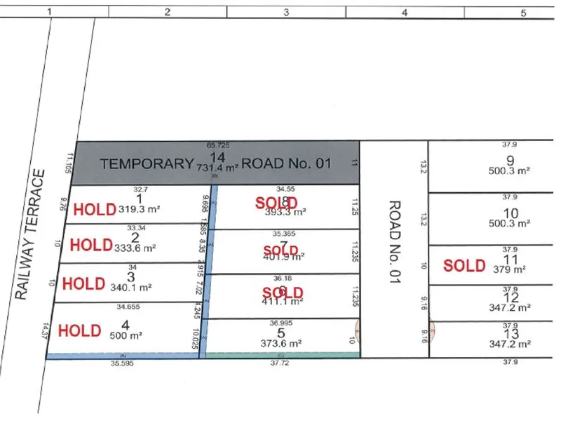 Choice of 5 vacant blocks 