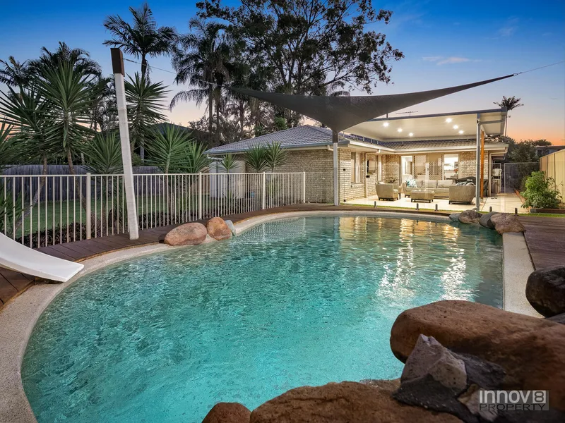 Upmarket Family Home With Sparkling Pool, Huge Yard & Rear Shed With Side Access