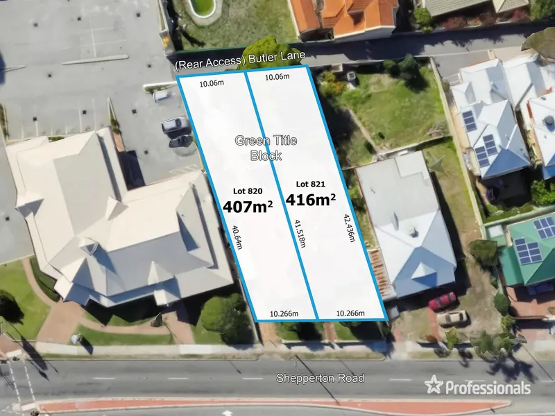 Green Title Block With Street Frontage Plus Bonus Rear Access On Butler Lane