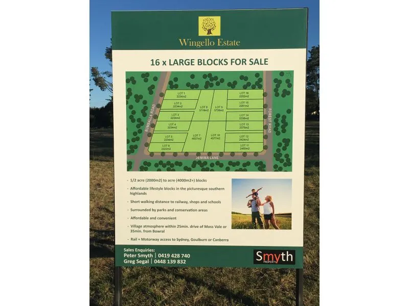 Half Acre Blocks in the best street in Wingello