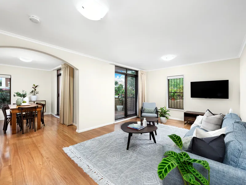 Generous garden apartment in central setting