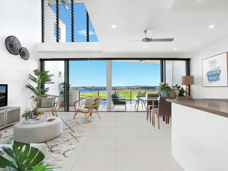 Premium penthouse position capturing expansive water views