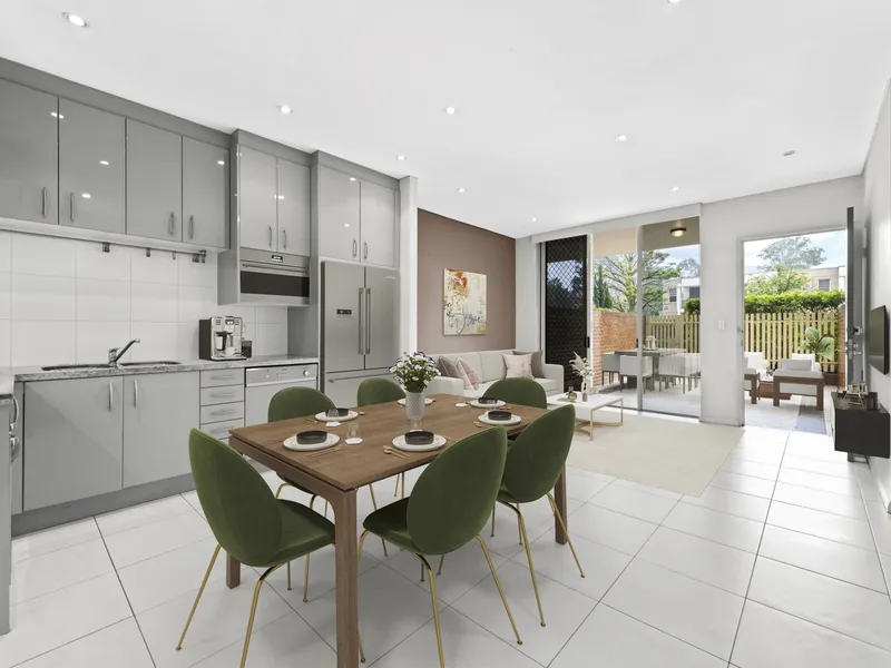 LARGE 1 BEDROOM + STUDY WITH 2 BIG OUTDOOR ENTERTAINING TERRACES IN RESORT STYLE COMPLEX!