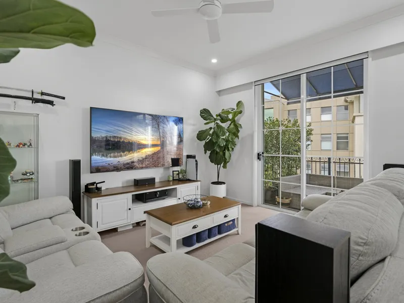 Well-Presented, Stylish 2 Bed 2 Bath + 2 Car - Classic European Lifestyle in Iconic Emerald Lakes - Glimpses of Impressive Gold Coast Skyline