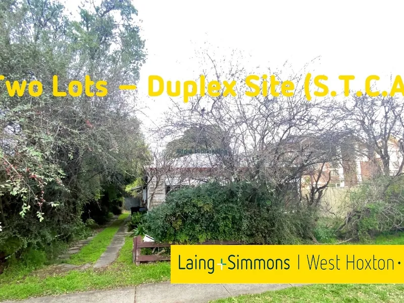 Two Lots – Duplex Site (S.T.C.A.)