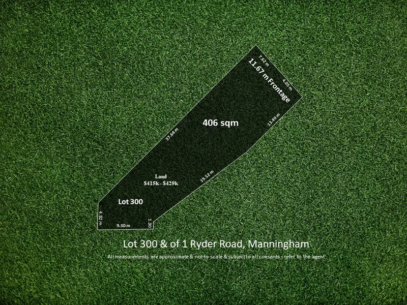 Land Price is $415k to $429k 