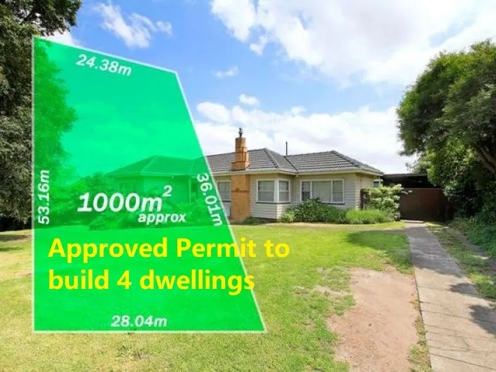 With Permits to build 4 dwellings