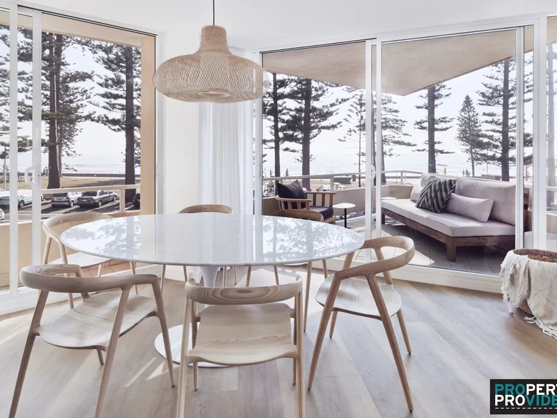 Two bedroom, one bathroom newly renovated apartment directly opposite Manly beach.