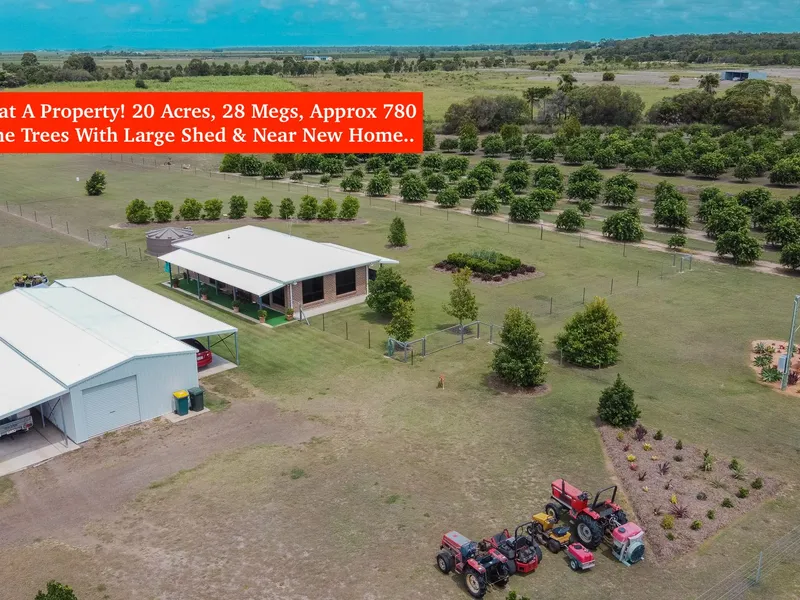 20 ACRE FARM WITH 28MEGS BETWEEN TOWN & COAST! HUGE SHED & QUALITY HOME…