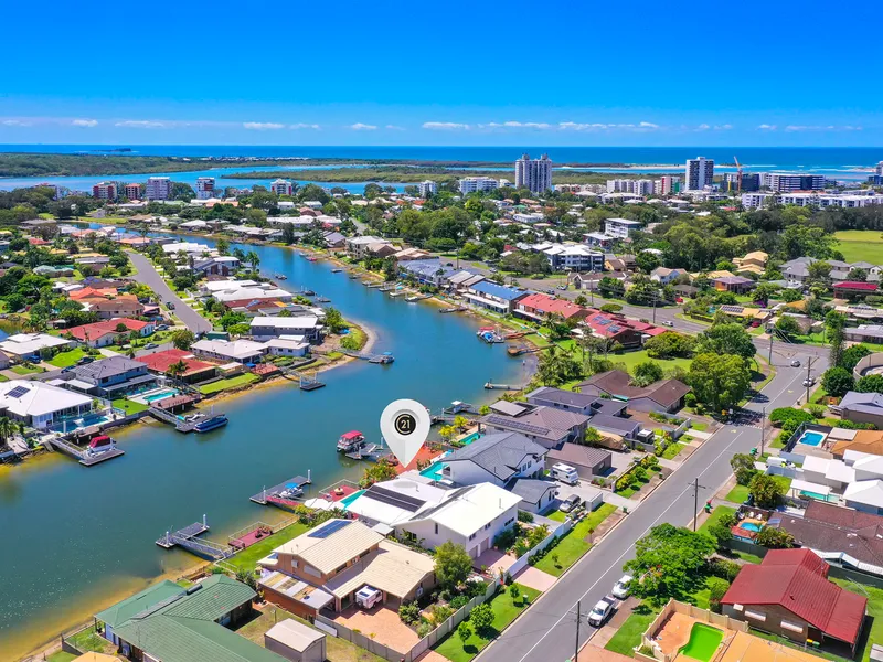 One of Maroochy Waters Finest – Prestige North Facing Family Home with Private Sandy Beach