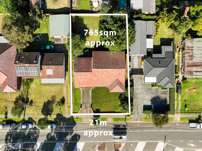 765m2 with a 21m Frontage
