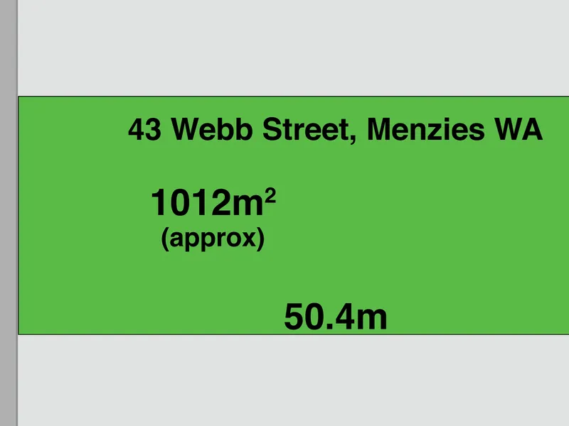 1/4 Acre Town Block in Webb Street, Menzies, WA
