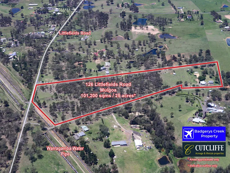 25 acre development site next to the Western Sydney Aerotropolis – Motorways, Train Stations and Airport opening nearby