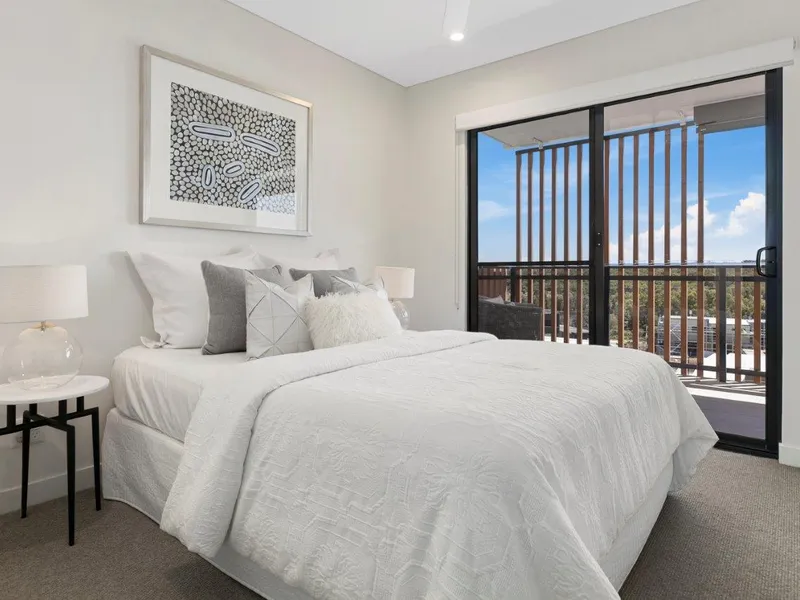 Stunning apartment with views to the Glasshouse Mountains at Shine Birtinya.