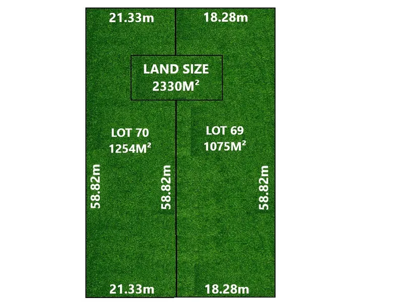 HAZELWOOD PARK DEVELOPMENT SITE 2330M² ON TWO TITLES. LOT 69 1075M² OR LOT 70 1253M². PURCHASE AS A WHOLE OR INDIVIDUALLY.